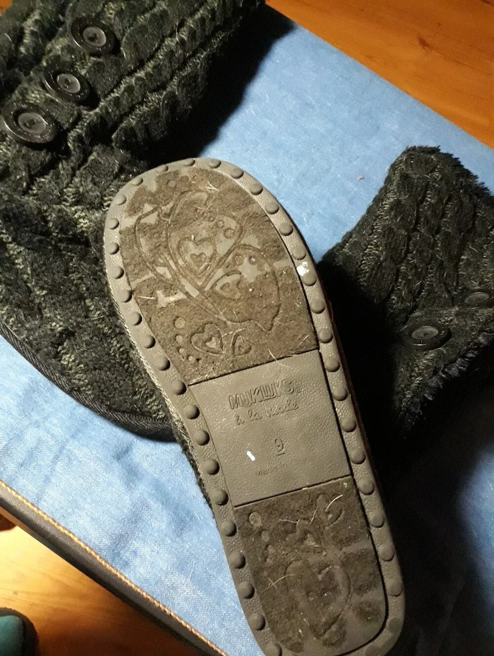 black tall furry boots